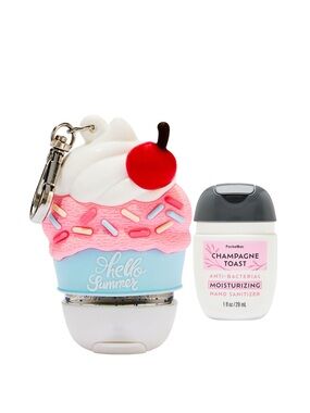 Bath & Body Works ICE CREAM SUNDAE PocketBac Holder + CHAMPAGNE TOAST PocketBac
